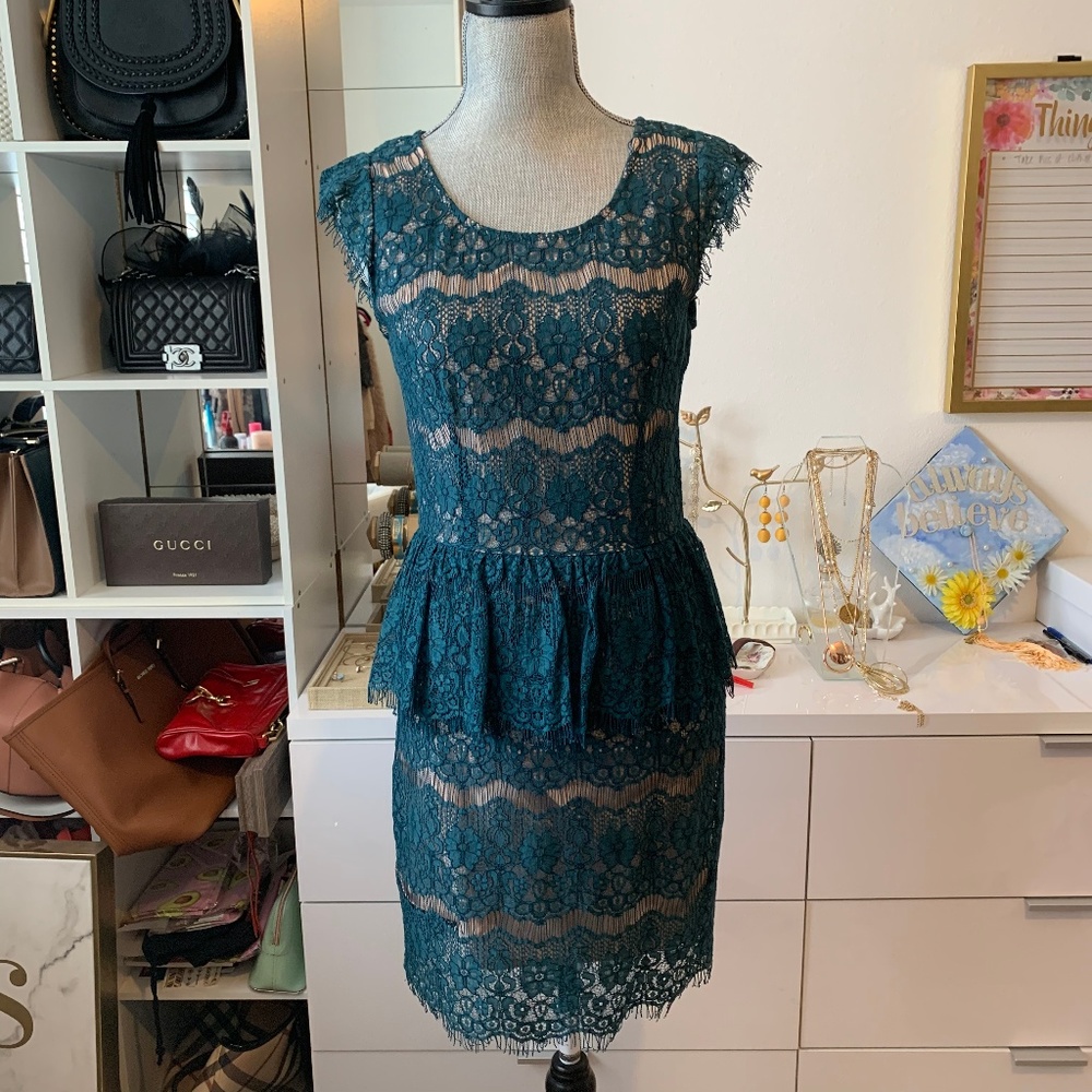 Anthropologie Lace Peplum Dress